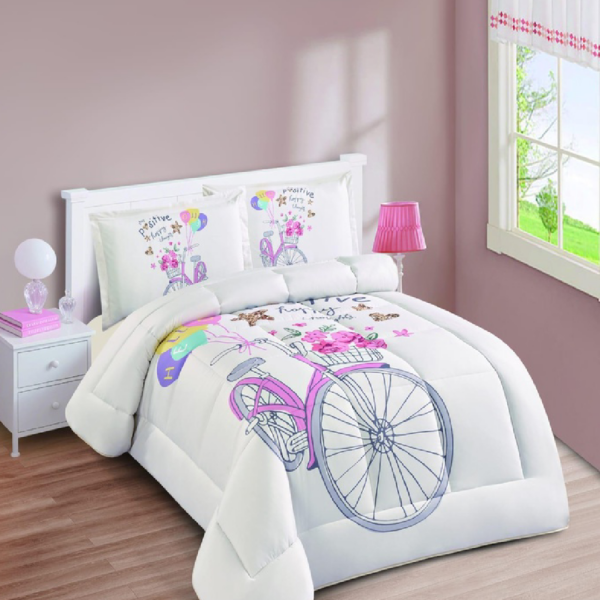 طقم لحاف مايكروفايبر رسومات أطفال نفر ونص 4 قطع -7